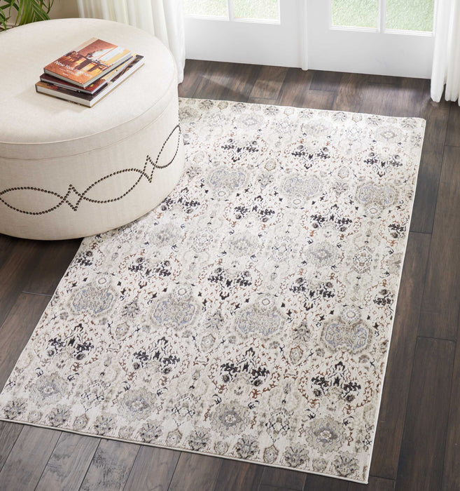 kathy ireland Home Silver Screen KI341 Grey and White 4'x6'  Area Rug
