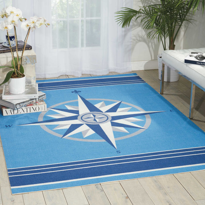 Waverly Sun N Shade SND45 Blue 10'x14'   Rug