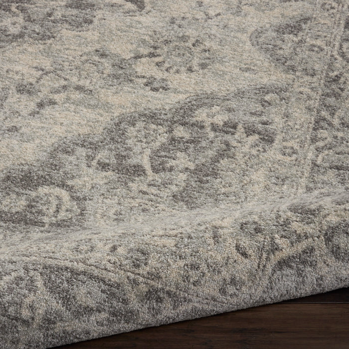Nourison Tranquil TRA05 Grey and White 9'x12' Oversized  Rug
