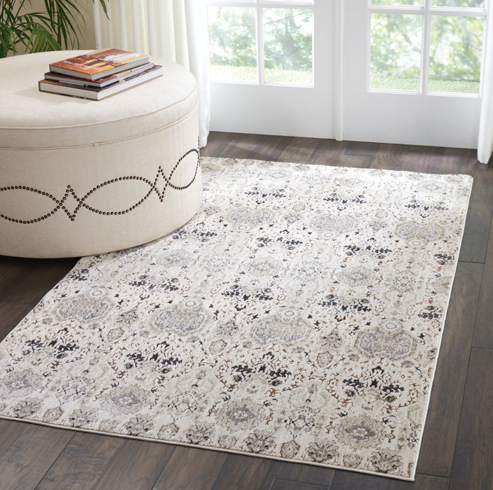 kathy ireland Home Silver Screen KI341 Grey and White 4'x6'  Area Rug