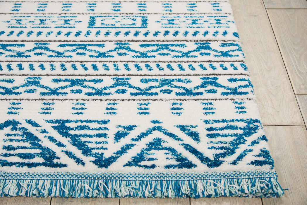 Nourison Kamala DS503 Blue and White 4'x6' Area Rug