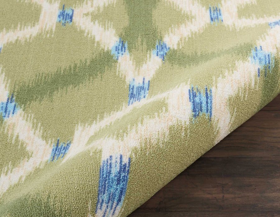 Nourison Sun N Shade SND05 Green 8' Runner  Hallway Rug