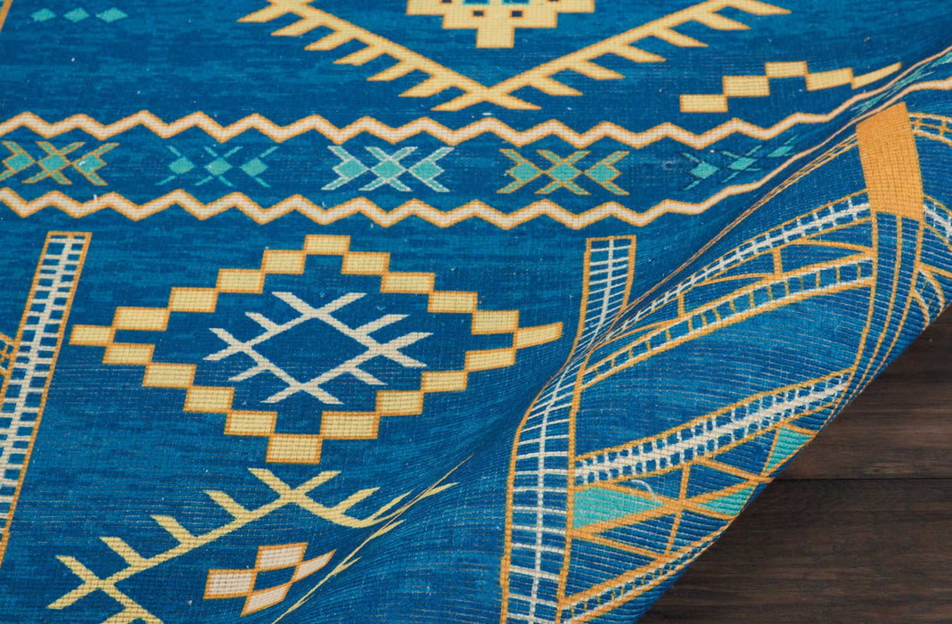 Nourison Madera MAD05 Blue 8'x10' Large Flat Weave Rug