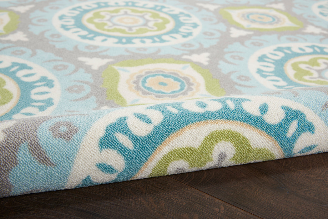Waverly Sun N Shade SND16 Green 10'x14'   Rug