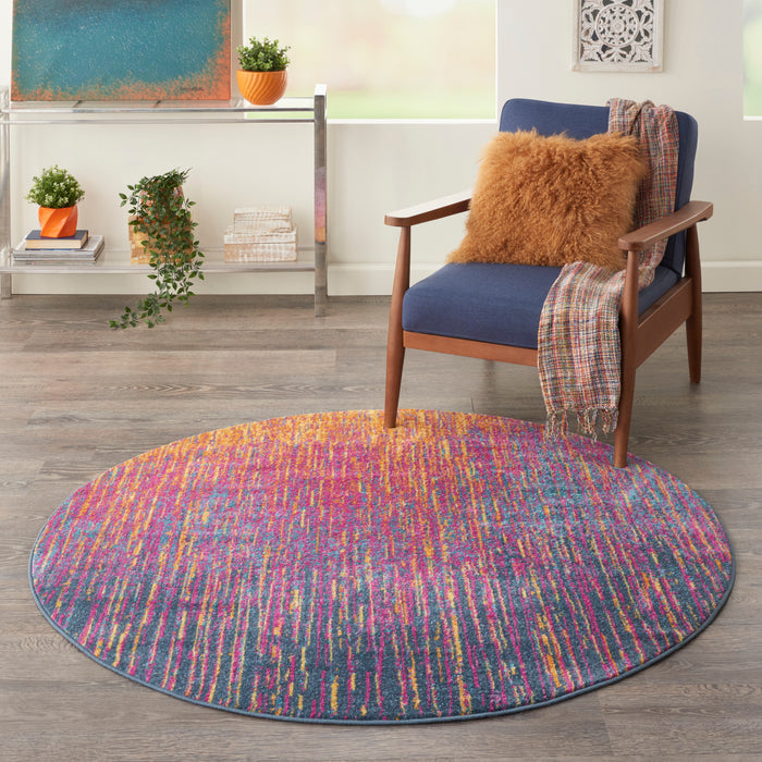 Nourison Passion PSN09 Multicolor 4' Round Colorful Area Rug